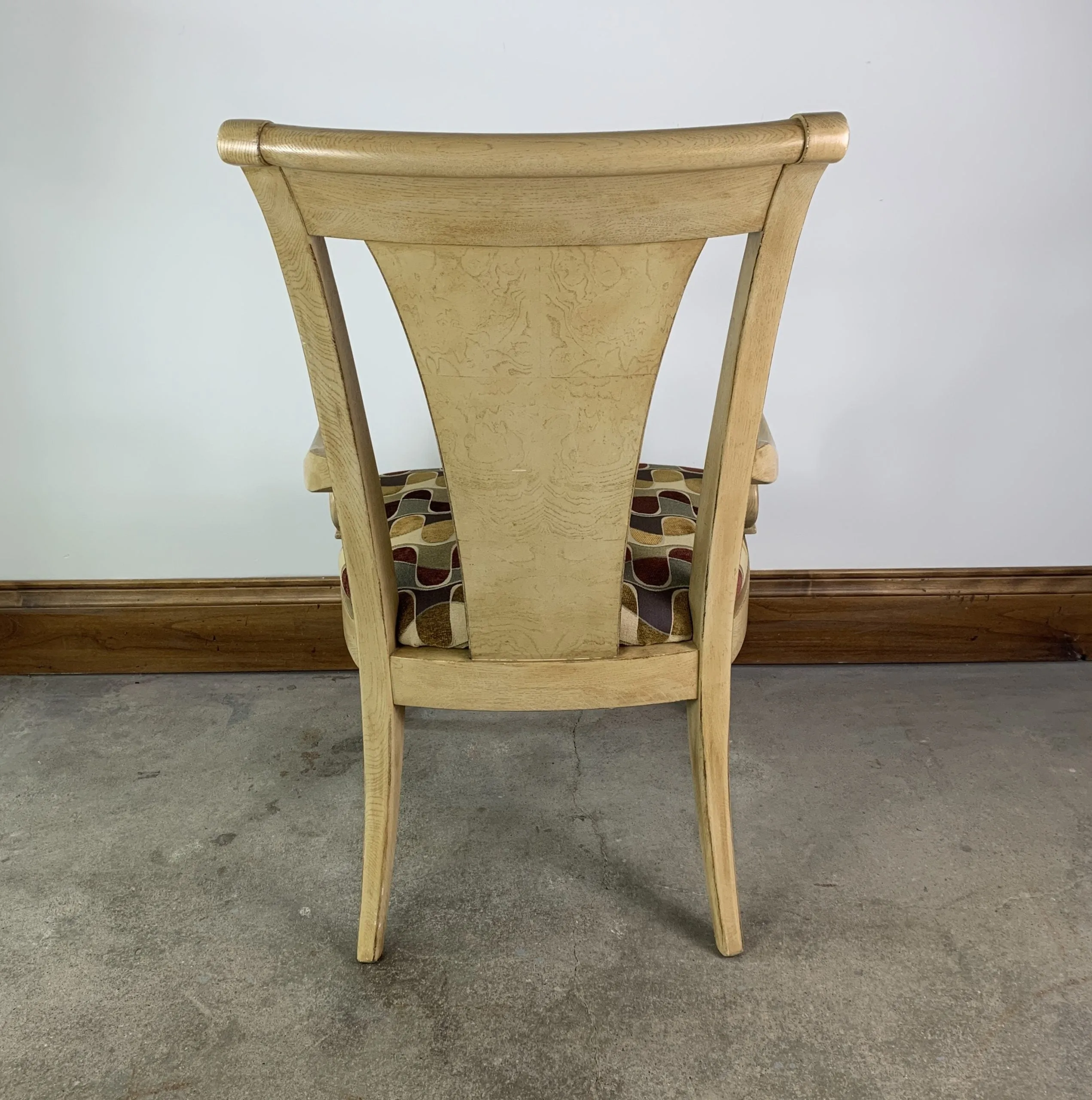 Drexel Heritage Dining Arm Chairs, Blond Wood, High Back