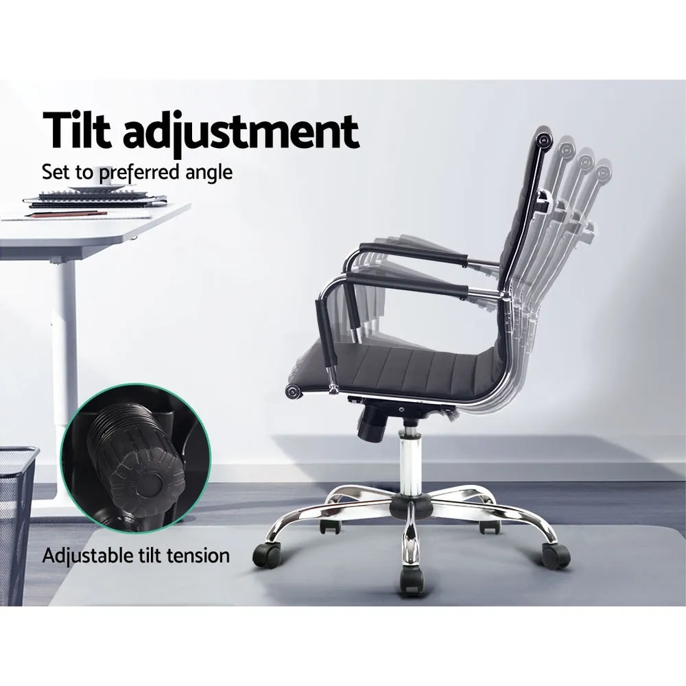 Executive Chrome Office Chair Computer Desk Chair - Black