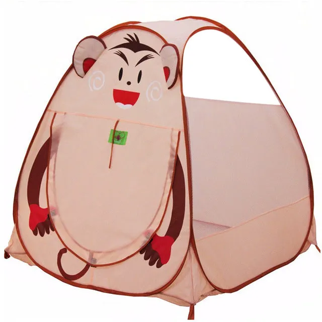 Playhouse for Kids Panda Frog Owl Monkey Shape Tent Animal Outdoor Children's Tent Ball Pool Indoor Cartoon Play Tents for Kids
